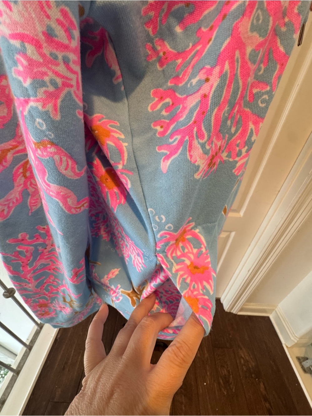NWOT Lilly Pulitzer Sz XL Avida Zip-up Terry Hoodie Multi Royal Coral - Picture 7 of 10